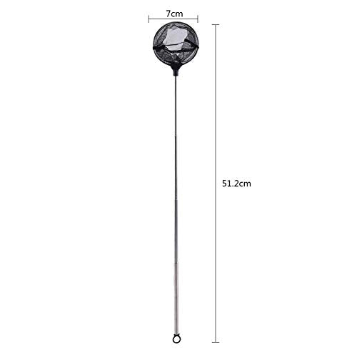 TOPINCN Fishing Landing Net, Round, Triangle (Optional), Compact, Adjustable, Telescopic Folding Handle, Stainless Steel, Approx. 16cm - 44cm, Ideal for Aquarium Fishbowl Fishes Shrimps - color: Round