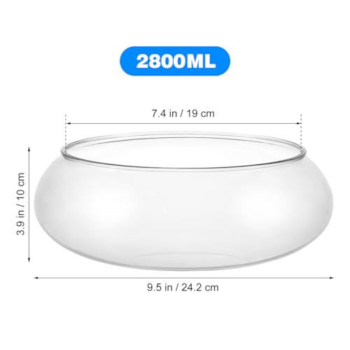 Toddmomy Transparent Aquarium Tank 9.52 Inch Desktop Betta Fish Bowl for Home and Office Decor with Hydroponic Plants and Aquatic Pets Display
