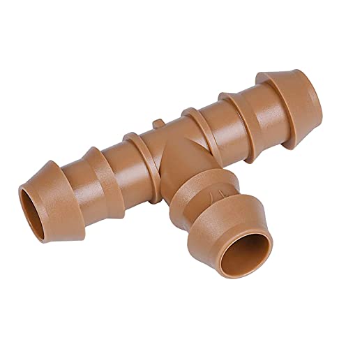 Drip Irrigation Fittings Kit for 1/2" Tubing, 18 Pieces Set Barbed Connectors - 6 Tees, 6 Couplings, 6 Elbows - Drip Line Parts (17mm .600" ID) Half Inch for Garden Sprinkler Systems - color: 18 Pieces Set