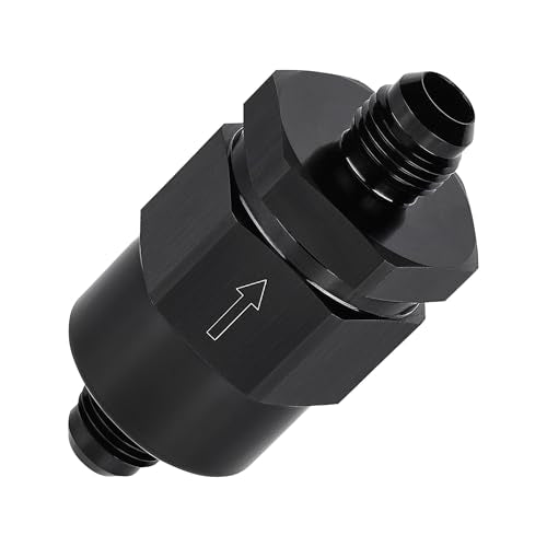 EVIL ENERGY 6AN Male Non Return One Way Check Valve Fitting Aluminum Black - size: 6AN(9/16-18 UNF)