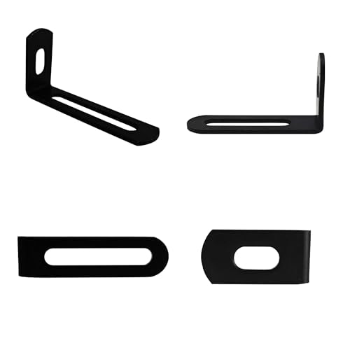 20Pcs 2"x1"x0.5"Adjustable Right Angle Brackets, Slotted L Bracket Metal 90 Degree Corner Fastener L-Shape Corner Brace Support Black Shelf Bracket - size: 2"x1", style: BLACK/20PCS