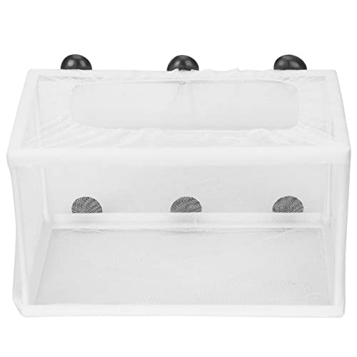 Aquarium Breeder Box with Suction Cups | Detachable Fish Hatchery & Isolation Enclosure | Multi - Functional Incubator for Fry/Unwell Fish/Shrimp | Secure Plastic & Mesh Design - size: L(13x7x2.6cm/5.1x2.8x1in)