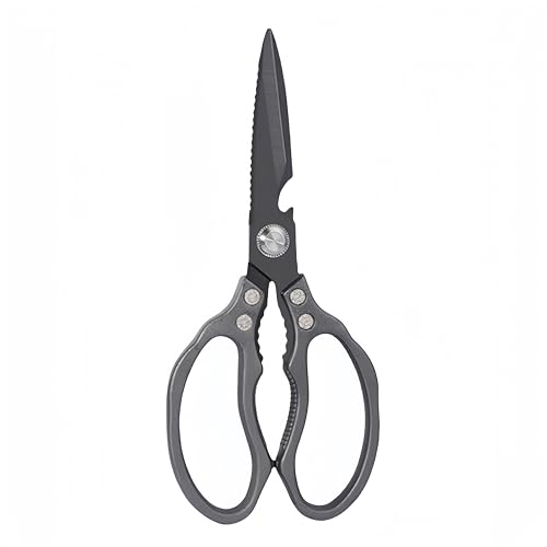 AWinjoy Heavy Duty Sharp Kitchen Scissors - Dishwasher Safe Black Cooking Shears for Meat, Chicken, Fish, Poultry, Herb, Bread (All Black) - color: All Black