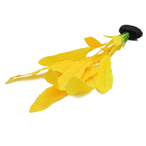 ALEGI Silk Aquarium Plants, 12 inch Artificial Silk Plants Decorations for Fish Tank,Aquarium Décor Plastic Plants (Yellow, 2 Pack) - color: Yellow