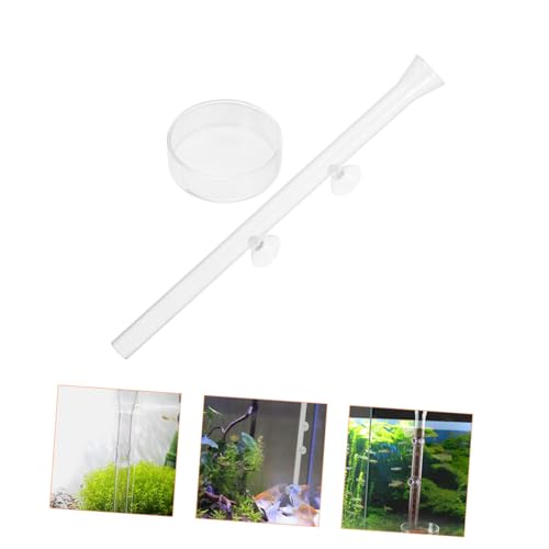 YARNOW Fish Feeding Tube and Shrimp Feeder Dish Set, Glass Aquarium Feeder Tube 20cm with Feeding Tray for Fish Tank Breeding and Aquarium Pets