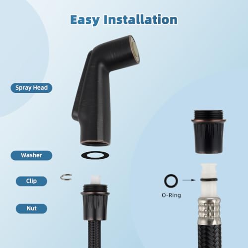 Hygie Rinse Universal Fit Kitchen Sink Spray Attachment, Kitchen Sink Side Sprayer Head Compatible with Delta, Moen, Kohler and Other OEM Brands Spray Head, Oil Rubbed Bronze - color: Oil Rubbed Bronze, style: Nozzle Head Only