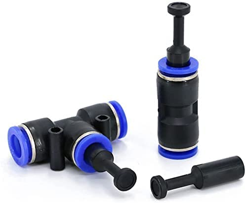 zjxed 36 Pcs Push-to-Connect Fittings, Cap Style Pneumatic Blanking Plugs, Fittings for 1/8 5/32 1/4 5/16 3/8 1/2 Inner Dia Tube