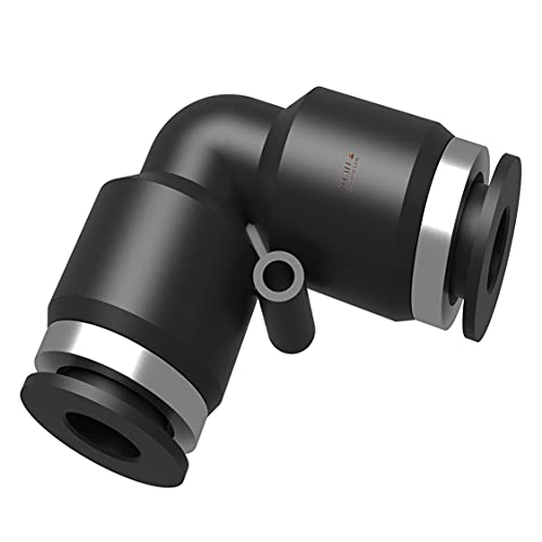1/4 push to connect Air Line Fittings air elbow Air Hose quick connect Pneumatic Fittings Air Line Union5 Pack - color: Black-Elbow, size: 1/4" OD 5 PCS