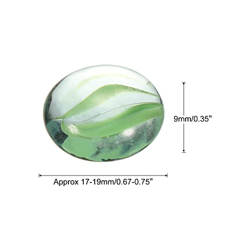 MECCANIXITY Decorative Flat Glass Marbles 17-19mm Rock Vase Filler Beads Pebbles Petal Green for Fish Tank Table Scatter Decor, 100 Pcs - color: Green