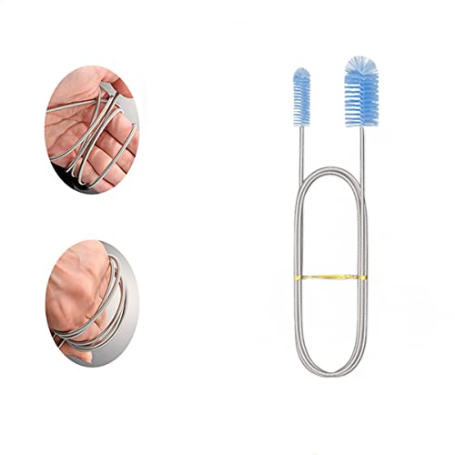 Aquarium Filter Hose Brush, Stainless Steel Long Tube Cleaning Brush, Nylon Tube Brush for Fish Tank, Home Kitchen, Glasses Drinking Straws