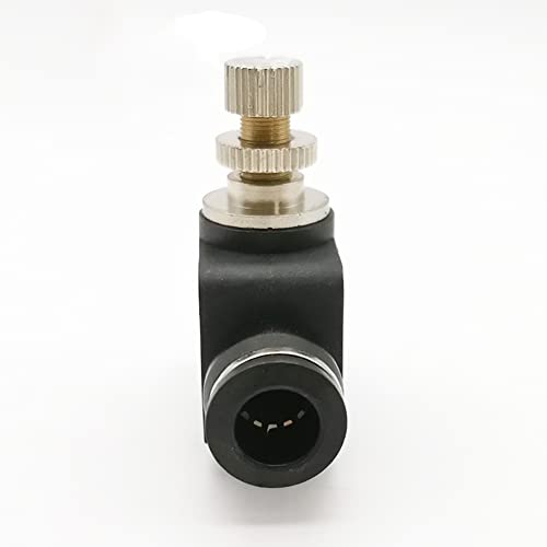 5PCS 1/4” OD Pneumatic Air Flow Control Valve, Union Straight in-Line Speed Controller Fitting 1/4 Inch Tube OD x 1/4 Inch Tube OD - size: 1/4" OD