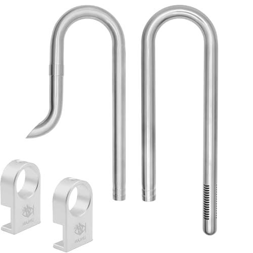 LINLAN 304 Stainless Steel Lily Pipe Inflow and Outflow with Mini Aluminum Alloy Pipe Holder, 360° Rotatable Outflow, Fits 5/8" ID (16/22mm) Filter Hose, for Rimless Aquariums (5/8") - size: Fits 5/8" ID Filter Hose