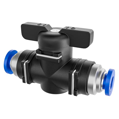 SNS Air Flow Control Ball Valve Hand Valve 3/8" OD Union Straight Plastic Push To Connect Fittings (10PCS) BUC-3/8 - size: BUC-3/8