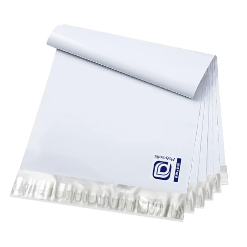 POLYSELLS 100 pcs 6x9 Inches White x Silver Poly Mailers Shipping Envelopes, Strong Adhesive Sealing, Waterproof, and Tear-resistant Postal Mailing Bags for Clothing, Books, and Accessories - size: 6"x9" 100 PCS