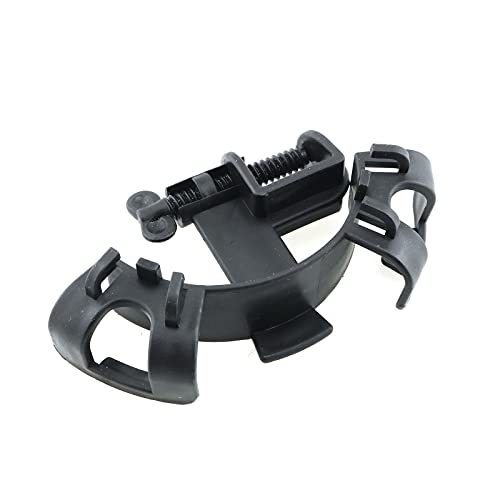 E-outstanding 2-Pack Water Pipe Fixing Clamp Adjustable Plastic Fish Tank Pipe Holder Fixed Clips Aquarium Tool, Black