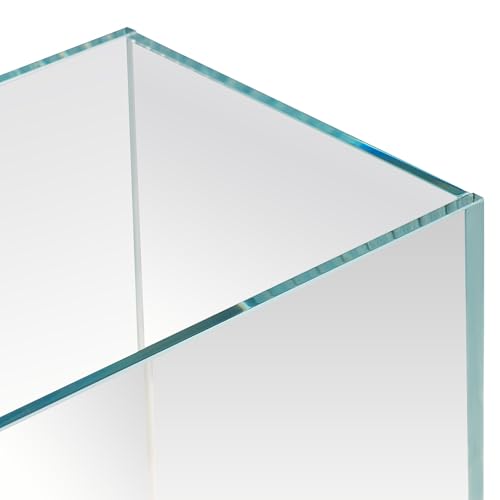 Aquatop High Clarity Low Iron Glass Cube Aquarium, 2.11-Gal – 5mm Thick Glass – Slim Design – Fresh & Saltwater – Desktop Tank with Silicone Sealing - size: 2.1 Gal