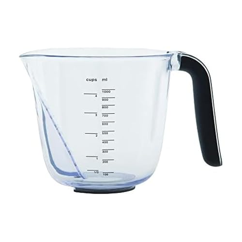 KitchenAid Universal Easy View Angled Measuring Cup, Large, Clear with Black Handle - color: Black, size: Large, style: Angled