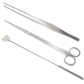 Aquarium Aquascaping Tool Set 7-Piece Cleaning Kit Long Handle Scraper Tweezers and Scissors for Fish Tank Maintenance and Aquatic Plant Care