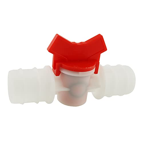 DGZZI Barbed Ball Valve 2PCS 1-Inch ID in-Line Ball Valve Shut-Off Switch with Hose Barb with Hose Barb for Drip Irrigation and Aquariums White - size: 1 Inch