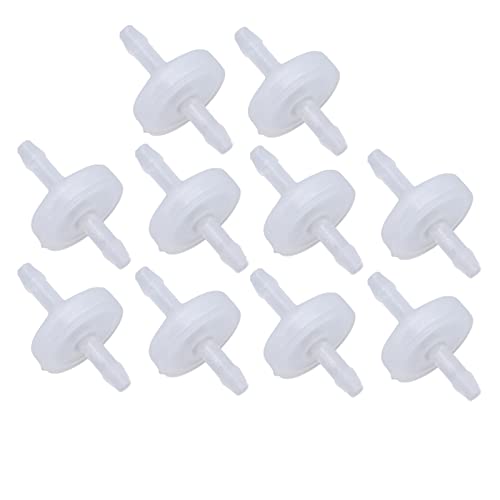 10cs White 1/8" 3mm Plastic Check Valve Hose Barb Non Return Ozone Resistance Plastic Valve Check Aquarium for Water Fuel Oil Air Gas
