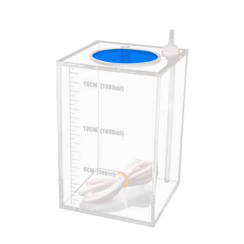 Aquarium Choice Acryli Made Liquid Storage Bucket Dosing Pump Reservoir Container (4.25 * 4.25 * 6.5 Inch;1500ml/1.5L（Blue Version) - size: 4.25*4.25*6.5 Inch;1500ml/1.5L（Blue)