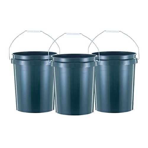 United Solution ECOSense 5 Gallon Bucket, Heavy Duty, Comfortable Handle, Perfect for on The Job, Home Projects, or Cleaning; Made from 90% Recycled Materials.100% Recyclable (Pack of 3) - color: Eco Green