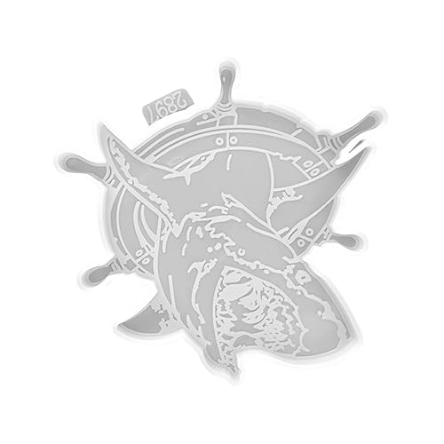 NUOBESTY Shark Coaster Mold Silicone DIY Epoxy Resin Mat for Coffee Tea Easy Release Craft Tool Compatible Resin Materials for Home Decor and Creative Projects