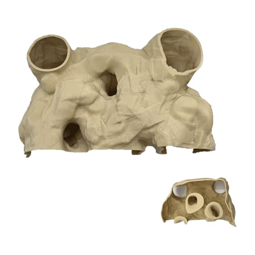Aquarium Decor, Natural Curve Under Gravel Tunnel Cave, Fish Cave for Aquarium, 3D Printed Fish Tank Tunnel Decor for Betta, Guppy, Shrimp, Cory, Small Cichlid (Small) - size: Small