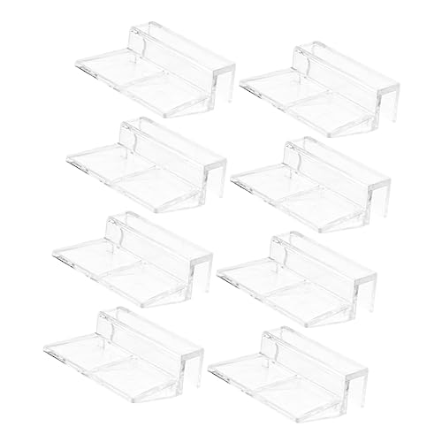 Happyyami 8pcs Acrylic Aquarium Lid Support Racks for Tanks Fish Tank Cover Clips to Prevent Fish Jumping and Safe Design for Optimal Temperature Control
