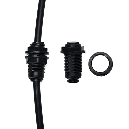 1/4" RO Water Tube Bulkhead Connector Push Quick Connect for RO Water Reverse Osmosis System (Pack of 12) (black) - color: Black