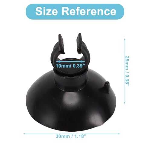 Aquarium Suction Cup, Aquarium Sucker Clip, Suction Cups Airline Tubing Holder, Fish Tank Accessories for Aquarium Fish Tank, Black, 0.39" 20 Pcs 20 Pcs