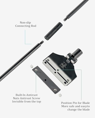 Stainless Steel Algae Scraper Aquarium Cleaning Tool for Glass Aquariums, Including Algae Scraper, Sponge Pad, Fish Net, Cleaning Brush, Adjustable Length, Durable, Does Not Hurt The Fish Tank