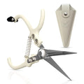 Plant Pruning Shears with Vegan Leather Sheath Garden Trimming Scissors with Belt Holster Bonsai Trimmers Herb Snips Flower Clippers Modern Tools 2 Piece Bundle (Cream Pruner Beige Sheath) - color: Cream & Beige