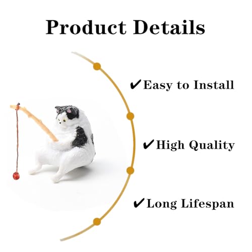3 PCS Cute Fish Tank Figurines - Cat Statue Decor for Home Office Aquarium Decoration