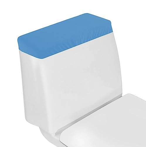 Toilet Tank Lid Cover, Bathroom Stretch Washable Spandex Toilet Tank Protector Cover with Elastic Bottom, Sky Blue - color: Sky Blue