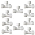 3/8 inch Tee Connector Push to Connect Fittings Plastic Quick Fitting for Water Purification & RO System (10, 3/8" Tube O.D.) - style: 3/8 inch T connect(10)