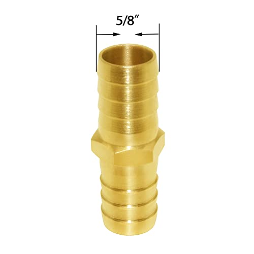 Joywayus 5/8" Hose Barb Hex Union Brass Fitting Water/Fuel/Air with 6 Stainless Steel Clamps (Pack of 3) - size: 5/8", style: 3PCS
