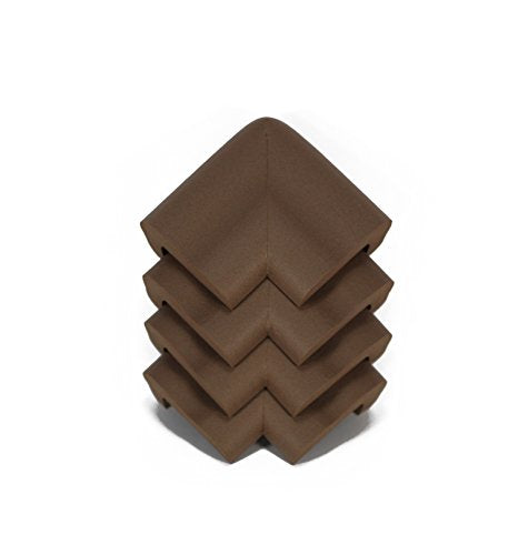 KidKusion Jumbo Corner Cushion | Made in USA | Brown | 4 Pack | Furniture and Corner Protector - color: Brown, size: 4 Pack