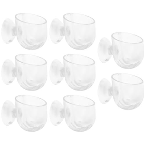 BESPORTBLE 8Pcs Hanging Aquarium Plant Holder, Acrylic Fish Tank Planter for Hydroponic Plants, Clear Space-Saving Aquatic Suction Cups for Home, Office, Hotel