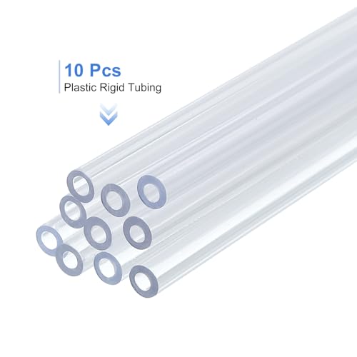 uxcell 10 Pcs Clear Plastic Rigid Tubing 2mm ID x 4mm OD, 0.5 Meters Length Round Polycarbonate Tubing for Aquarium Water Pipe, Water Cooling System, Plumbing - size: 2mm x 4mm