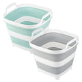 2 Pack Collapsible Ice Bucket with 2.77 Gal / 10.5L Each, Foldable Bottle Drink Cooler for Wine, Beer and Champagne, Space Saving Tub for House Cleaning, Outdoor Waterpot for Garden or Camping