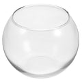 Baluue Round Glass Fish Bowl 4.72 X 3.54 Inch Clear Thick Glass Aquarium for Fish and Plants Desktop Decorative Vase Terrarium for Home Office Shelf - size: 12.00X12.00X9.00CM