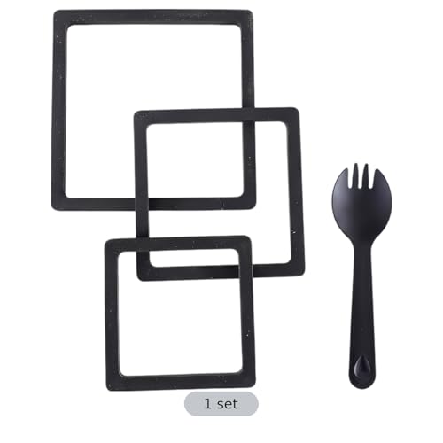 Square Floating Fish Feeding Ring Set, 3 Sizes Aquarium Decoration Interception Tool for Duckweed Control, for Guppies, Helps Keep Food Together, with Spoon