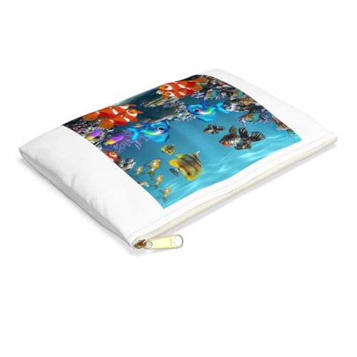 3dRose Graphic Design of Aquarium Style Accessory Pouch Large - size: Large