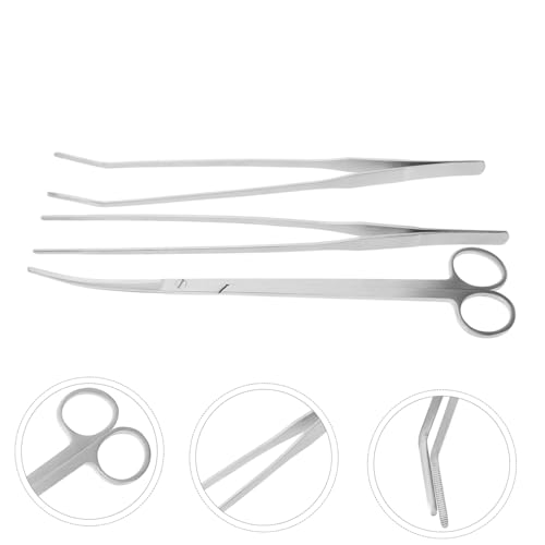 Yardwe 1set Stainless Steel Aquascaping Tools Set Fish Tank Scissors Tweezers Spatula Fishtank Decor Accessories