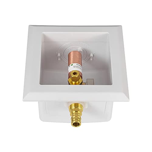EFIELD Universal Ice Maker Box,1/2-Inch Pex-A Expansion Inlet Connection with Installed 1/4-Turn Ball Valve(Expansion Pex-A with Copper Arrestor),(IM019) - size: with Copper Arrestor, style: Pex Expansion