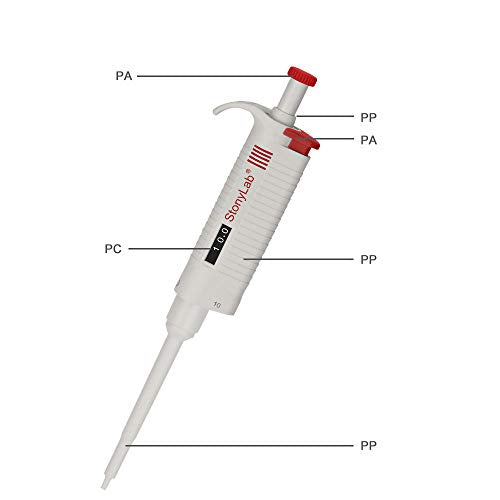 stonylab Single Channel Pipettor Controller, Adjustable Variable Volume Micropipette Pipette Pipet with Tip Cone for Laboratory Research, 0.5-10 µL - size: 0.5-10 ul