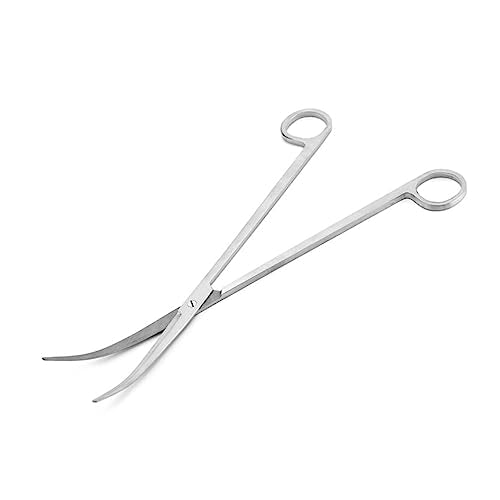 PartyKindom 2pcs Stainless Steel Curved Tip Scissors Aquatic Plant Trimmer Aquarium Scissors for Plant Cutting Aquascaping Tools for Fish Tank