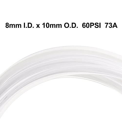 QuQuyi PVC Vinyl Tubing 8mm ID X 10mm OD, Flexible Plastic Hose Clear Oil Resistant Industrial Tubing, 32.8FT - size: 8x10mm, style: 32.8 Feet