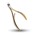 Professional Cuticle Nippers, Gold-Plated Carbon Steel, French Handle, Double Spring, 6mm Jaw (Full Jaw)